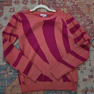 Fate Women's Pink and Red Crew Neck Sweater